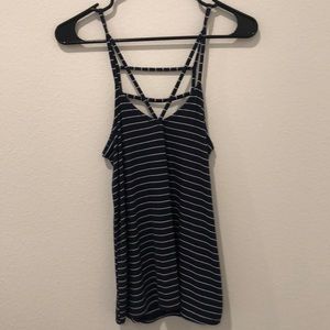 Navy and White striped tank top